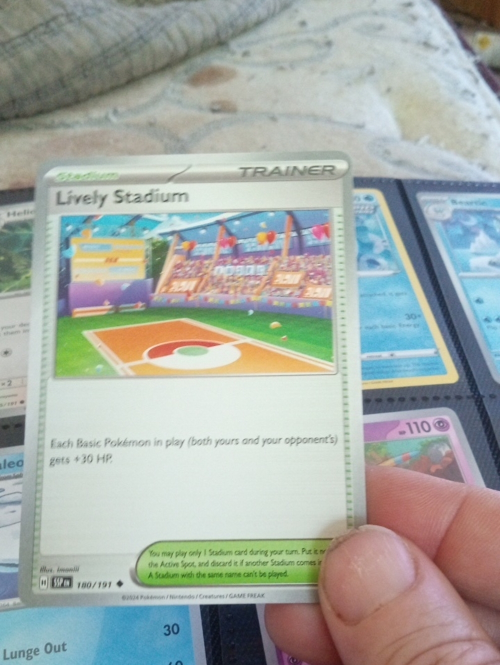 Pokemon Trainer Card - White, Green, Blue Artwork